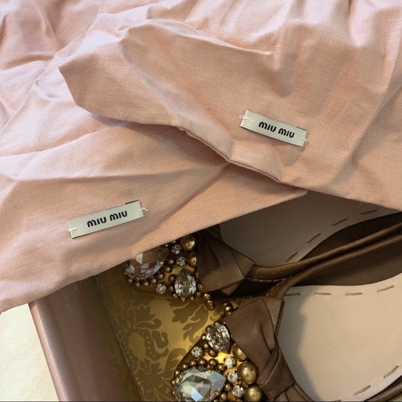 SOLD 💛 Miu miu Jeweled Ballet Flats 💎 - Picture 2 of 9